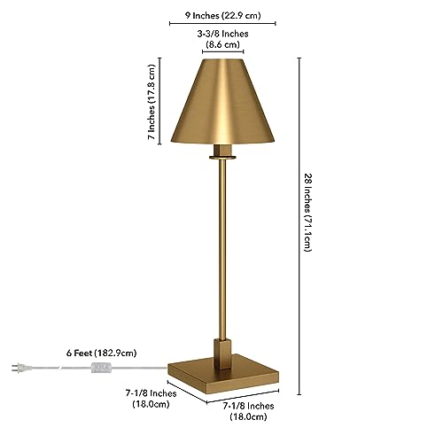 28" Tall Table Lamp with Metal Shade in Black H972359