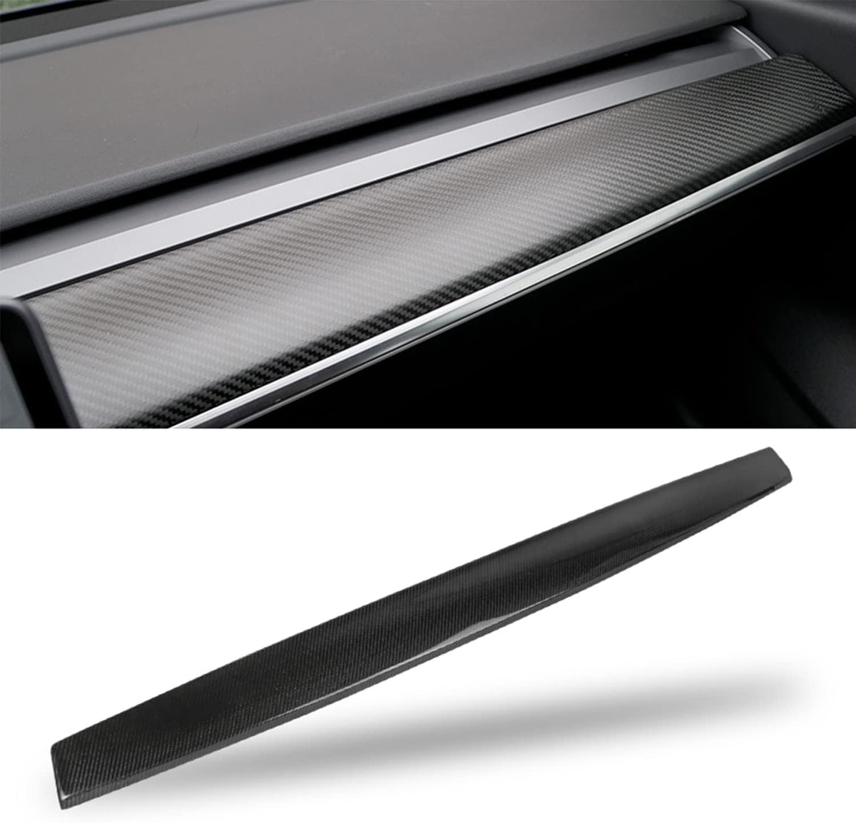 Matte and Gloss Black Carbon Fiber Dashboard Cover Wrap I1931