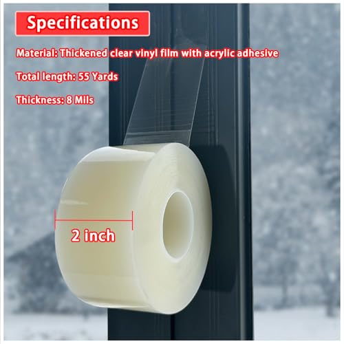 Transparent Window Weather Sealing Tape, 3 Inch x 55 Yards C421