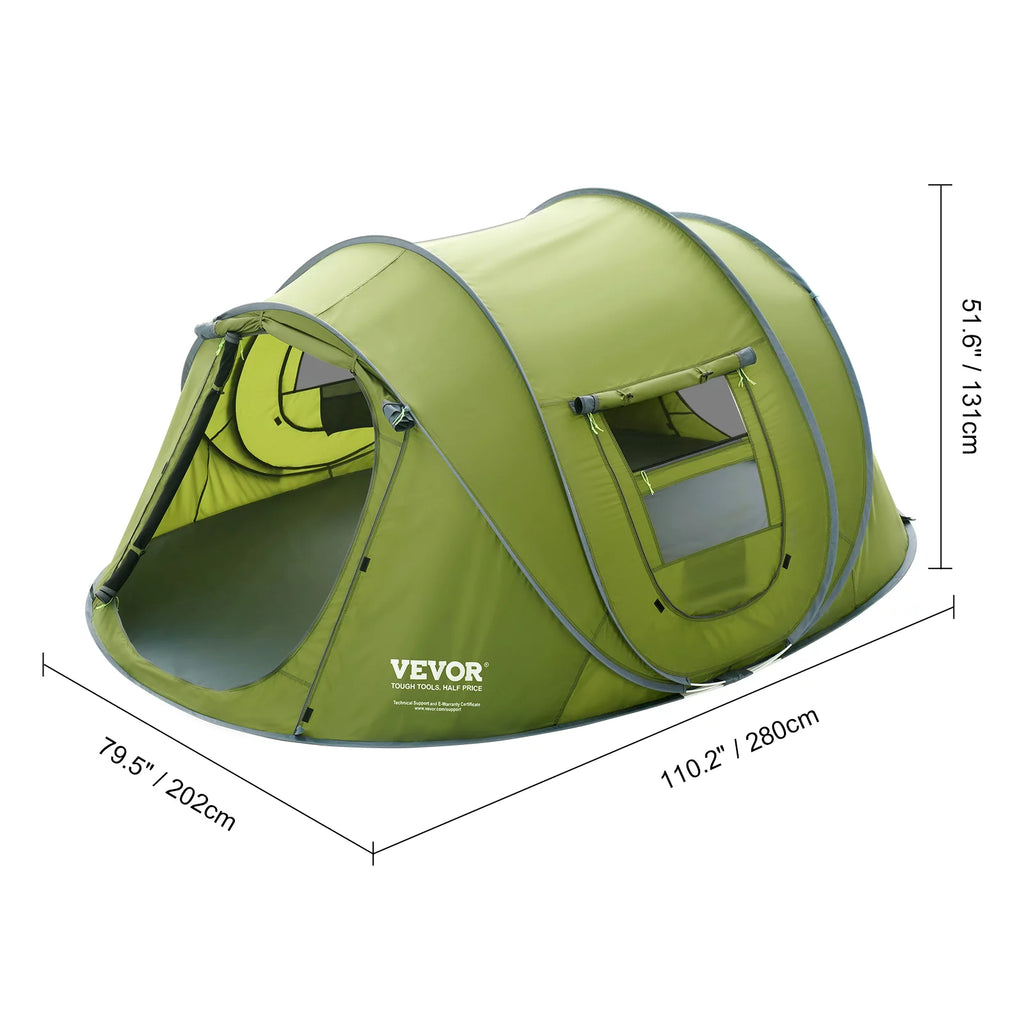 Camping Tent 9.2 x 6.6 x 4.3 ft 4 Person Waterproof Lightweight A446