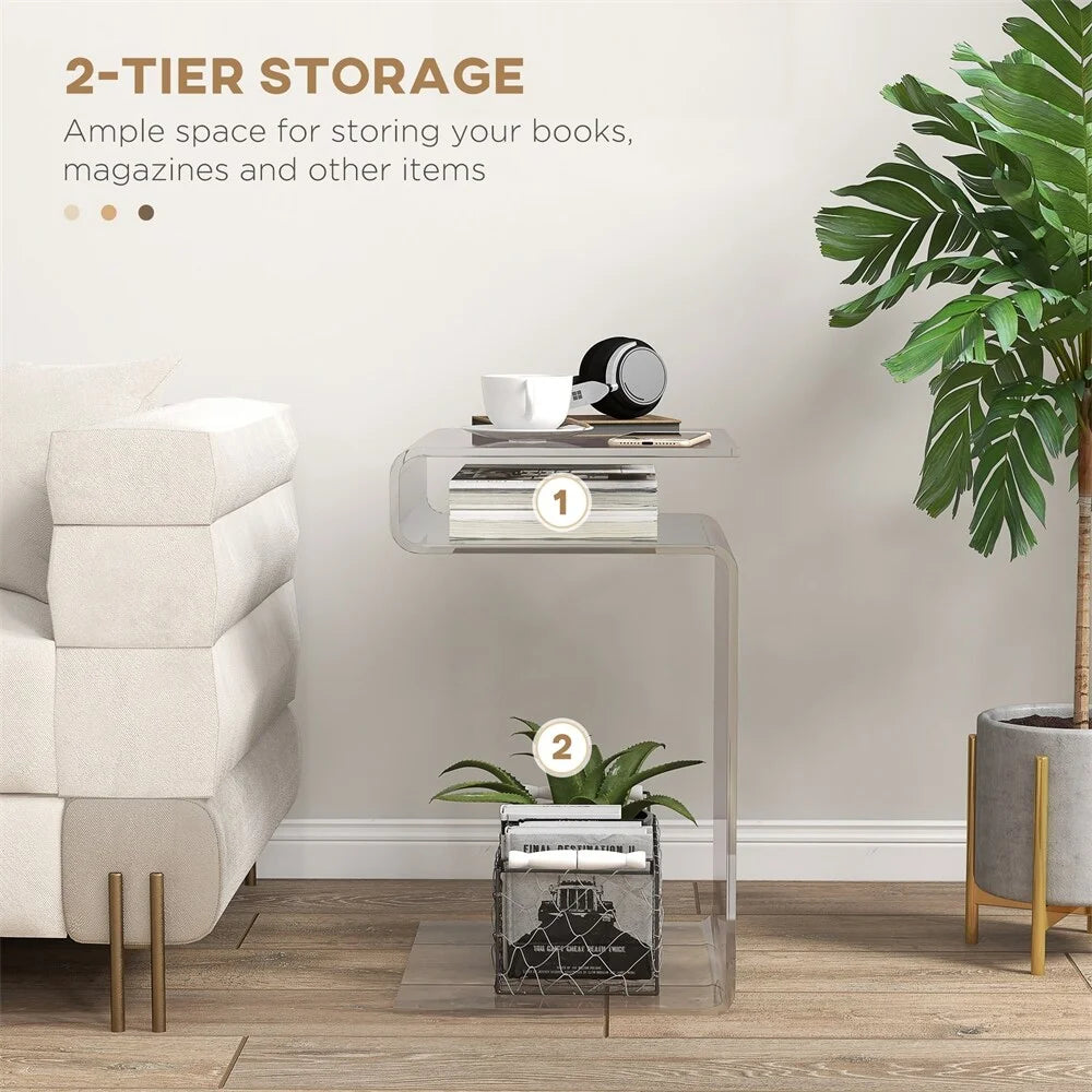 2-Tier Acrylic Side Table Y8938