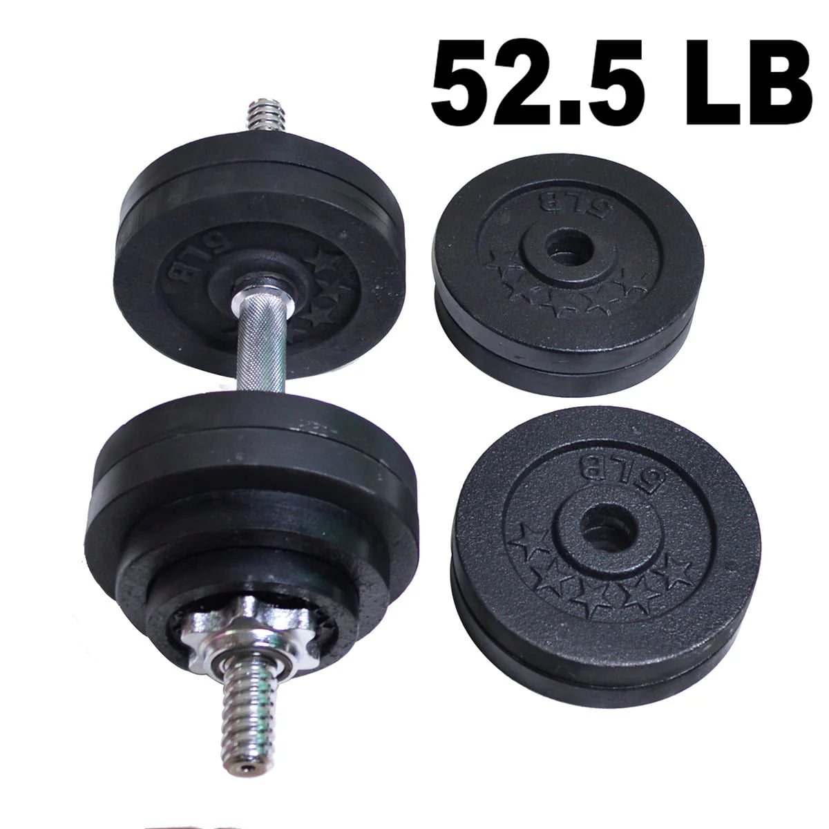 Adjustable Dumbbell Single Unit Black Plated Cast Iron Q48070