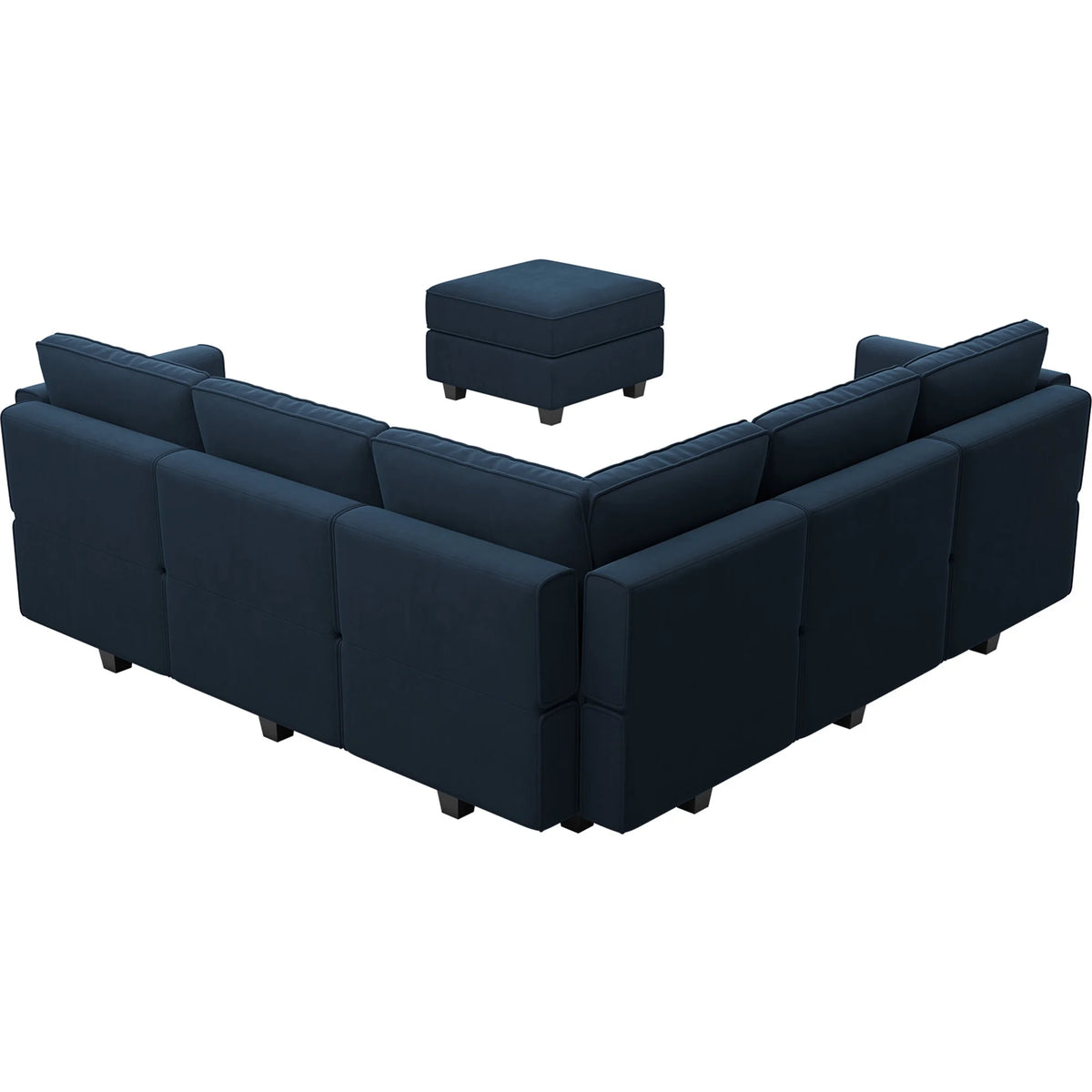Blue Velvet L Shaped Sectional Sofa with Storage M9316