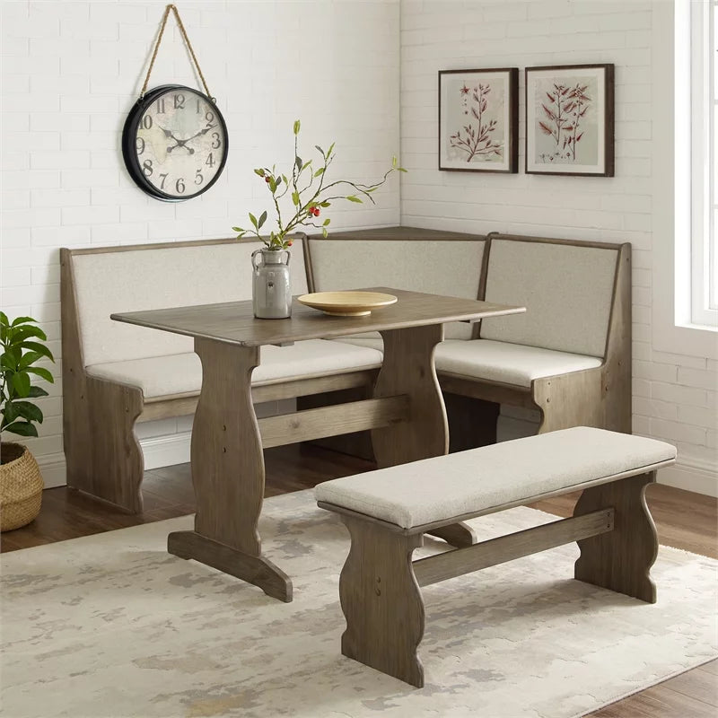 Brown Wood Corner Dining Set B778