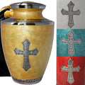 Catholic Christian Cross Cremation Urn 100% Brass 200 Cubic Inches O526565