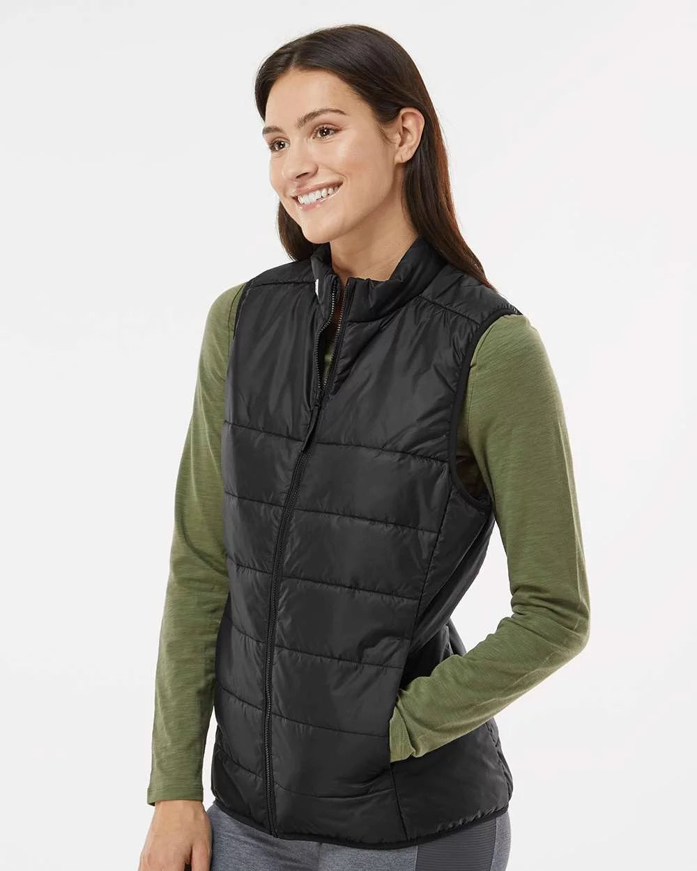 Women's Grey Puffer Vest O14205