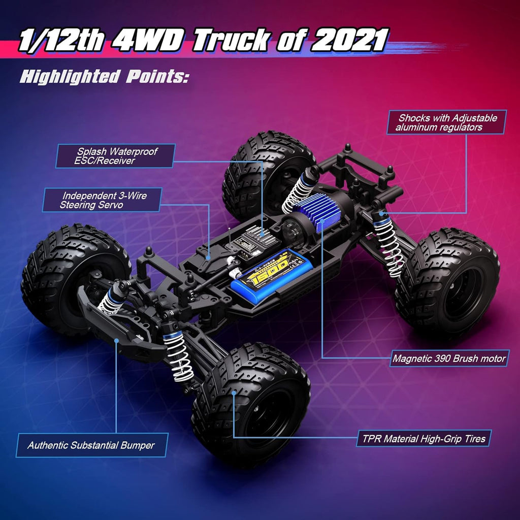1:12 Scale 4X4 Off-road RC Truck 38 km/h T298
