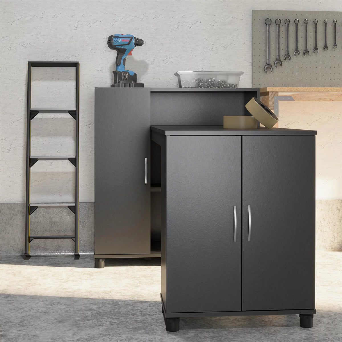 Black Craft Desk with Storage Y51235