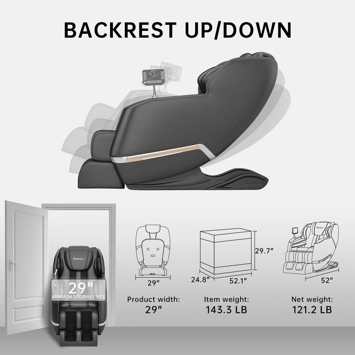 Black Zero Gravity Electric Massage Chair U630