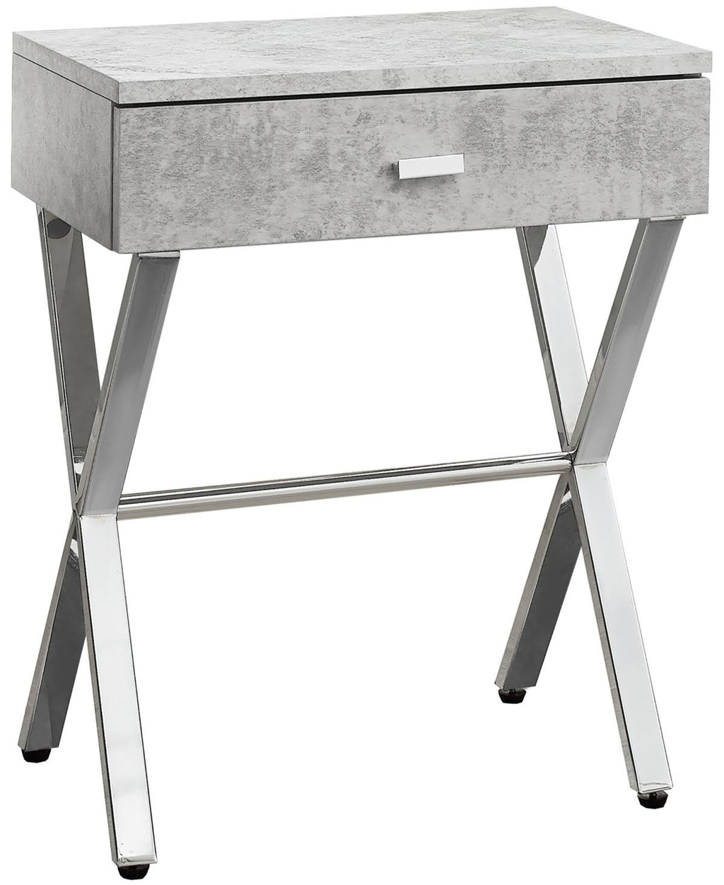 Cappuccino Chrome Metal Night Stand Accent Table W526
