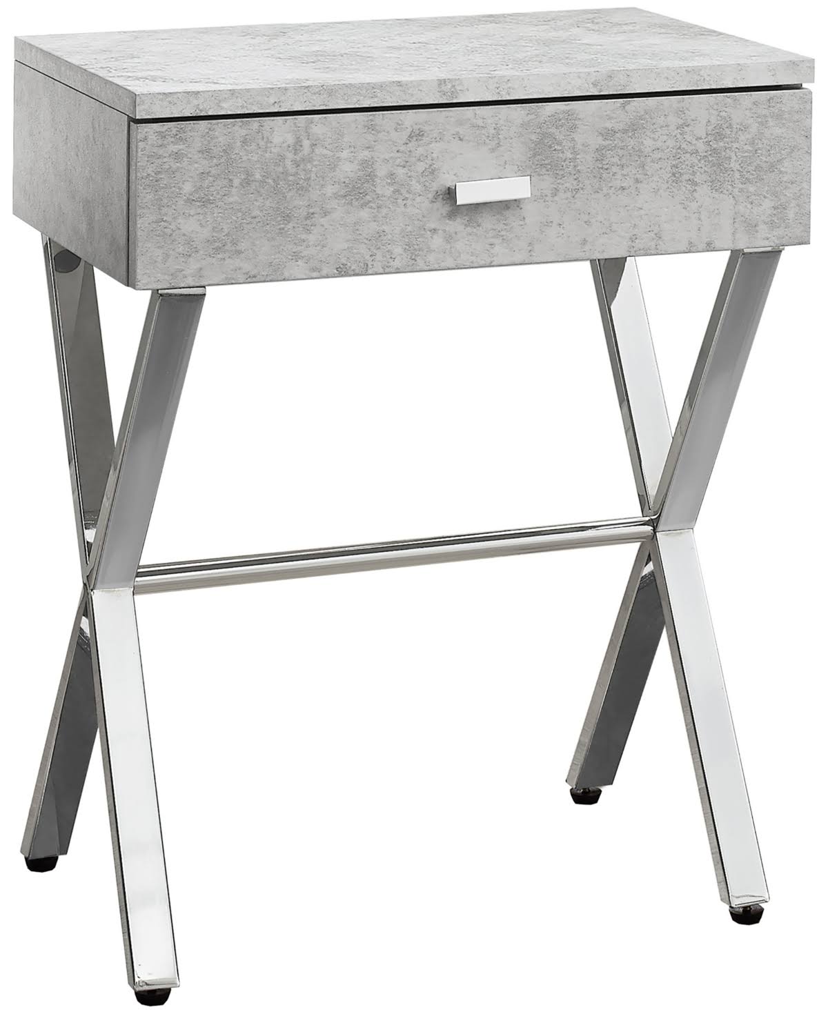 Cappuccino Chrome Metal Night Stand Accent Table W526