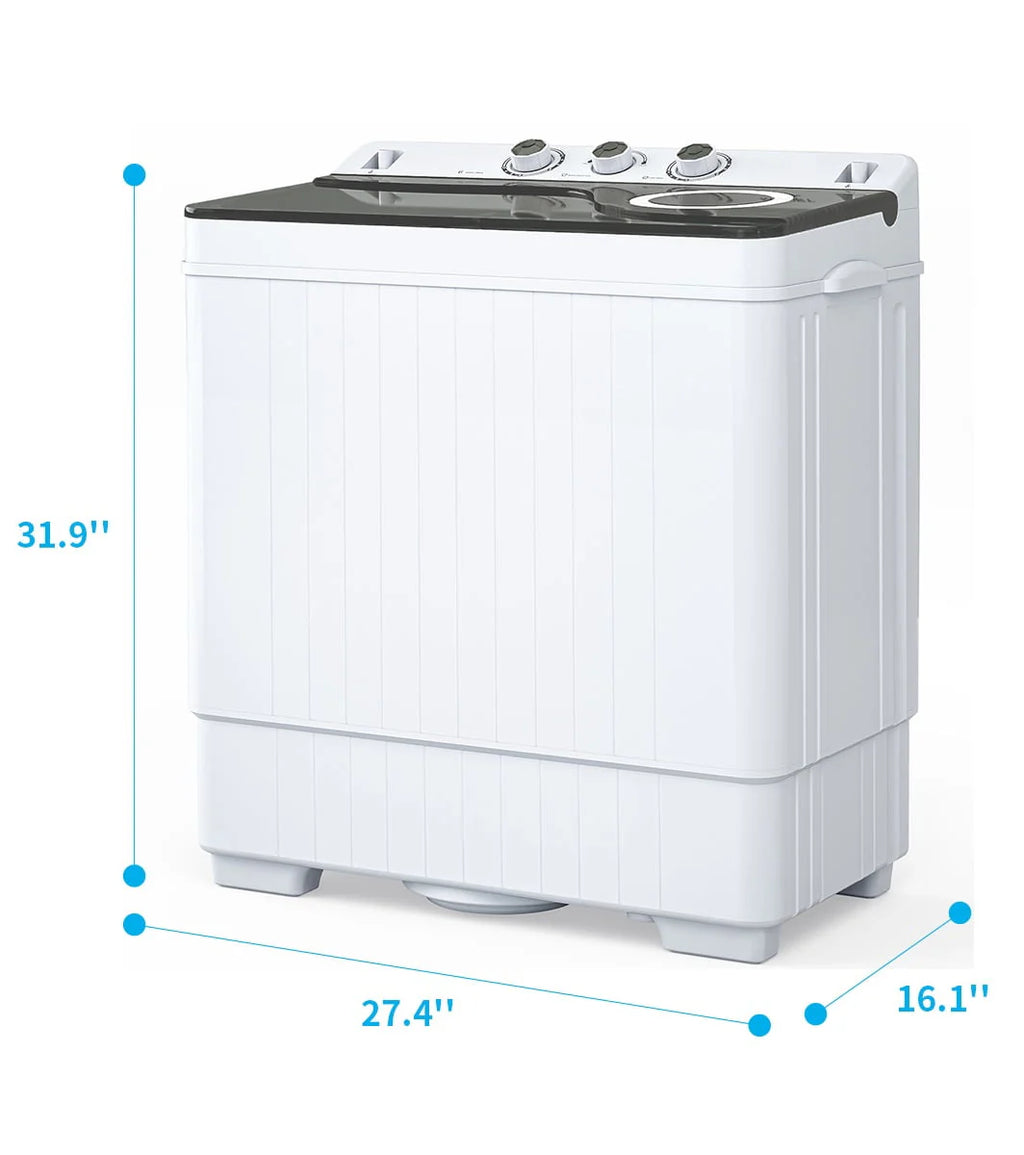 Portable 26lbs Twin Tub Compact Semi-automatic Washing Machine T8930