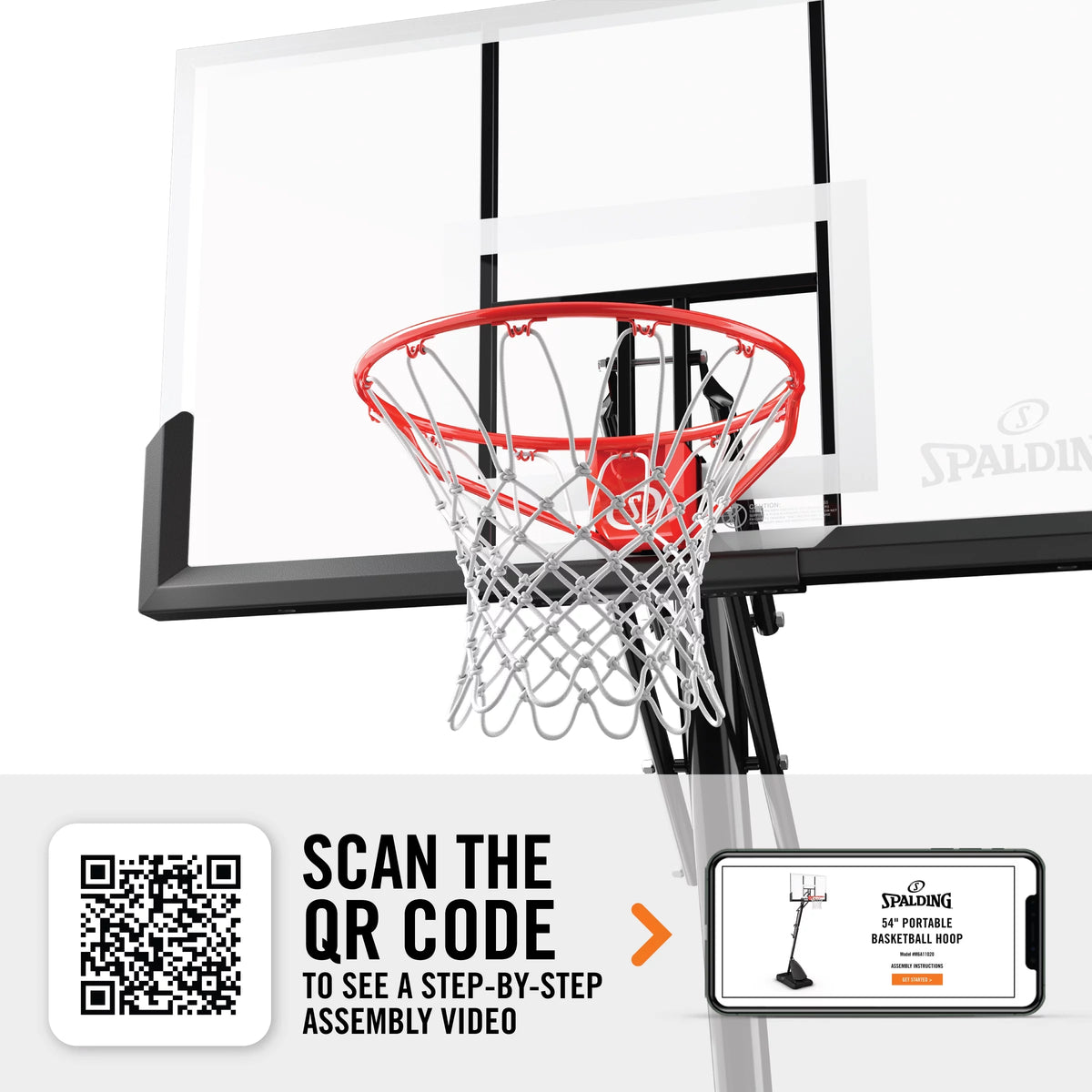 54 inch Shatter-proof Polycarbonate Portable Basketball Hoop K501280