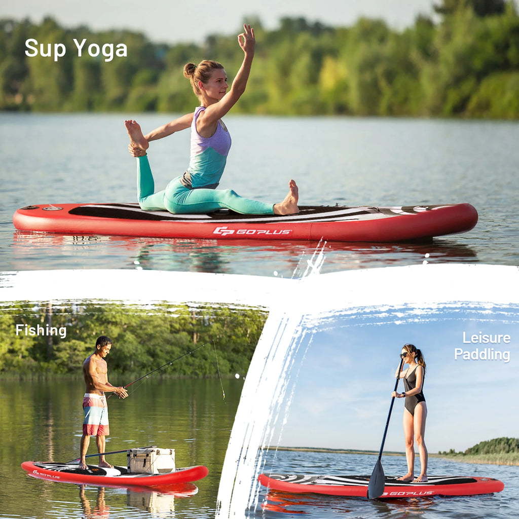 11' Inflatable Stand Up Paddle Board with Bag Paddle Pump Red Z2074