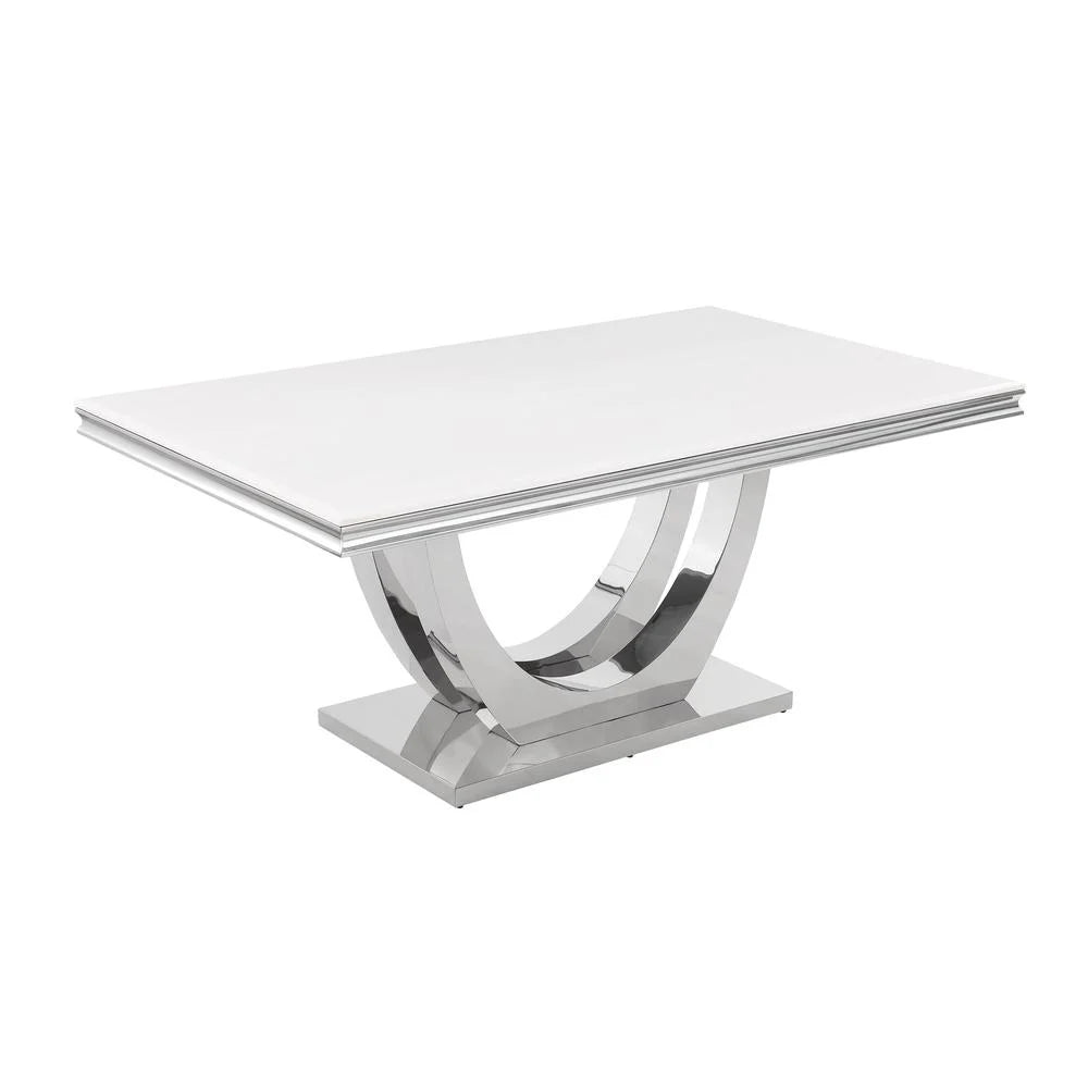 Terracotta Silver Faux Marble Pedestal Dining Table Z542