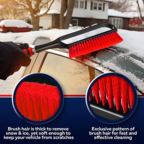 27" Snow Brush & Ice Scrapers with Foam Grip, Detachable, Gray H868