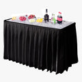 Portable Folding Ice Bin Table with Skirt Black D63832