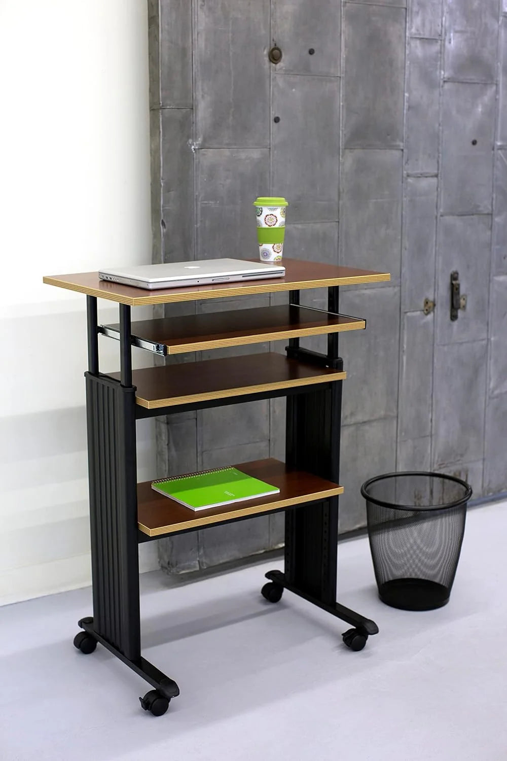 Height-Adjustable Desk with Keyboard Storage and 4 Wheels P745505