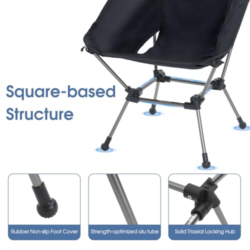 Portable Camping Chair 330Lbs Capacity Black J63863