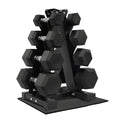 Rubber Encased Hex Dumbbell Set with Rack G57318