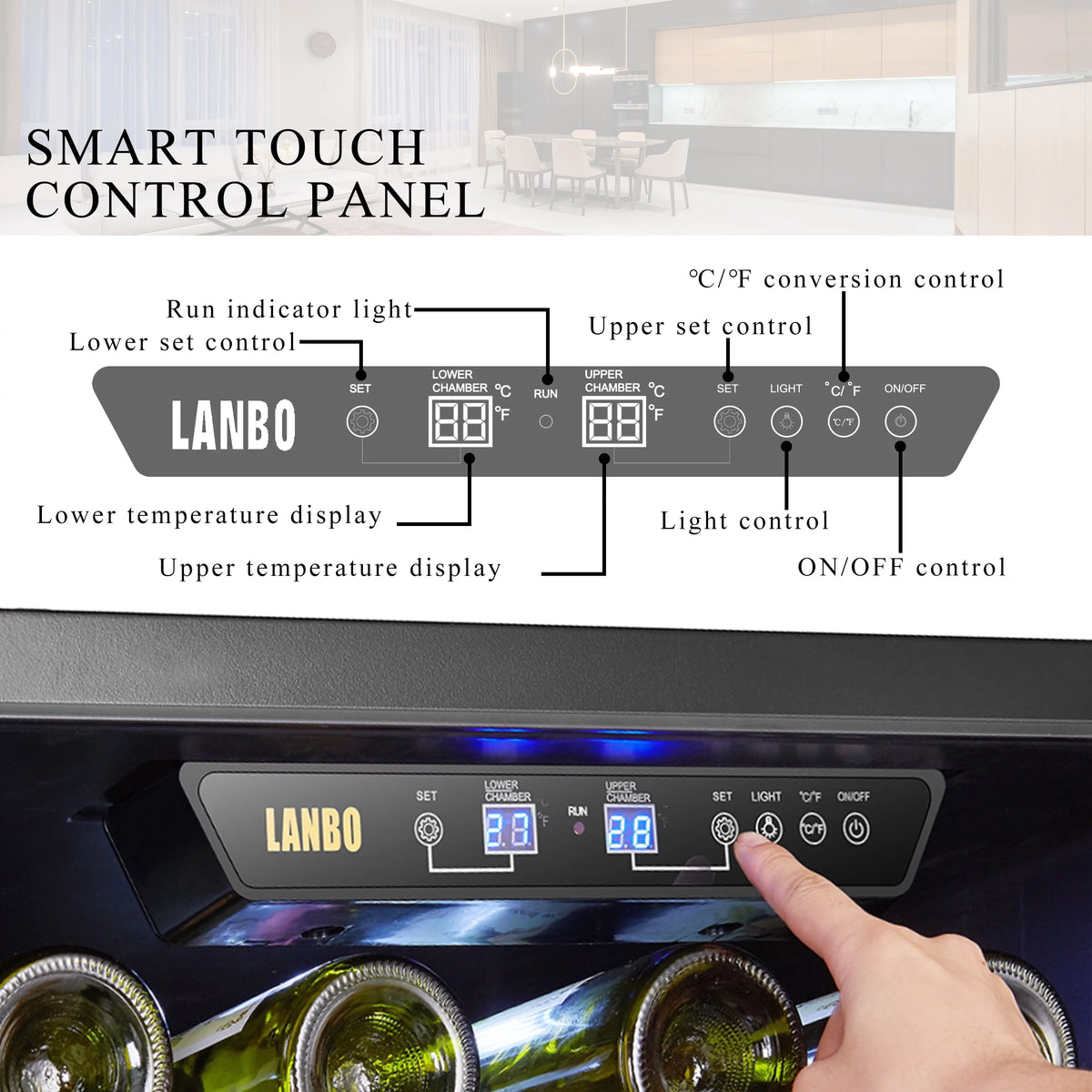 24 inch 44 Bottle Dual Zone Wine Cooler D1016