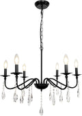 6 Lights Black Crystal Chandelier Q4303
