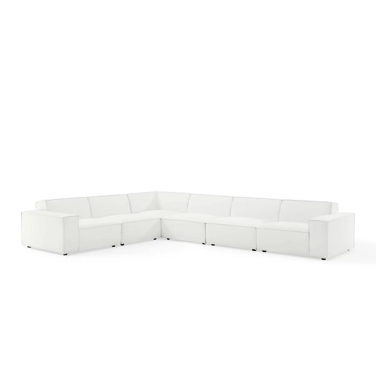 White 6-Piece Fabric Sectional Sofa G940