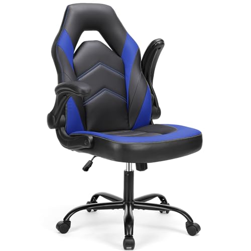 Blue Ergonomic Gaming Chair with Flip-up Armrests S4403