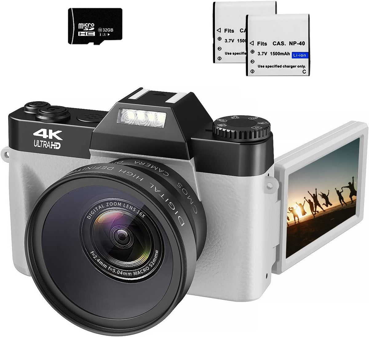 4K 48MP Digital Camera with Wide-Angle and Macro Lens C34416