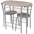 3 Piece MDF Breakfast Table with 2 Stool Chairs Iron Frame P167