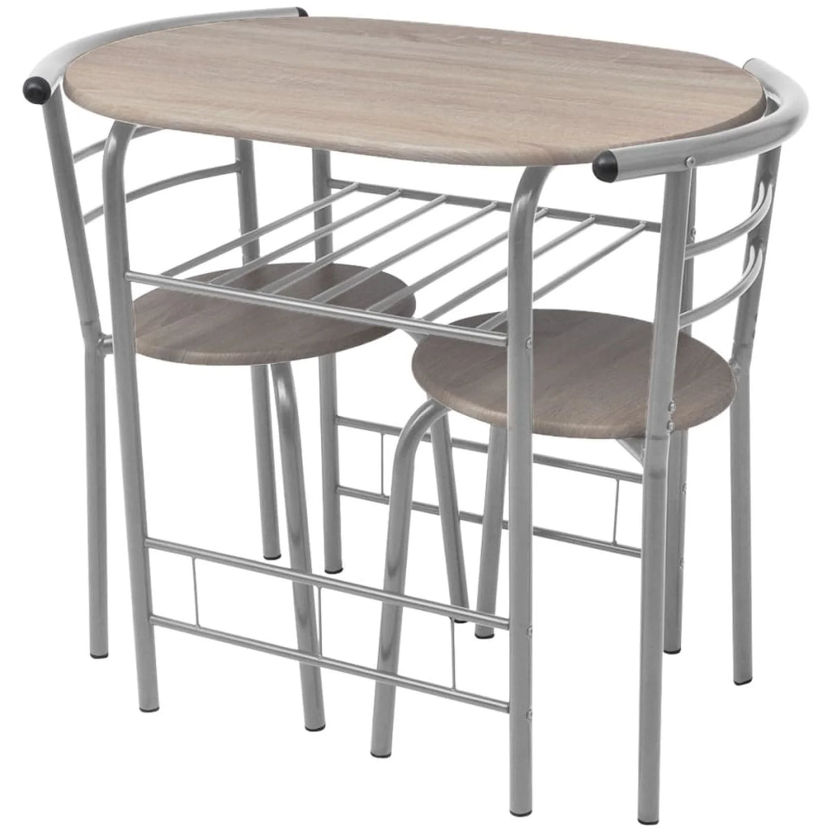 3 Piece MDF Breakfast Table with 2 Stool Chairs Iron Frame P167
