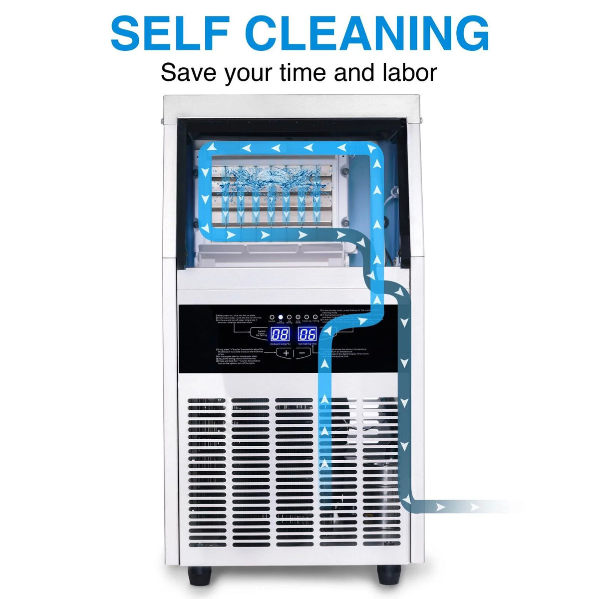 Commercial Ice Maker 150lb Stainless Steel Cube Machine S486