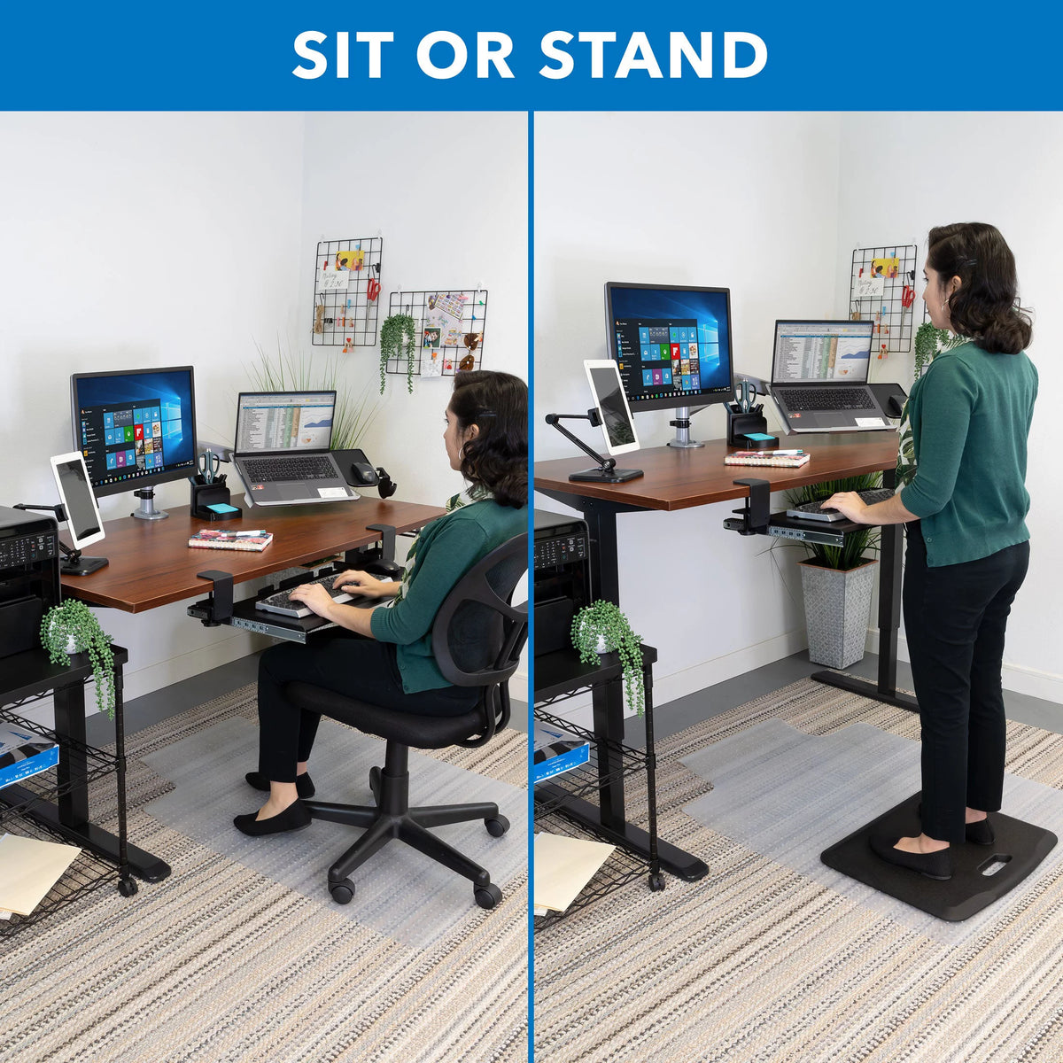 Hand Crank Standing Desk Frame with 55" Desktop I375562