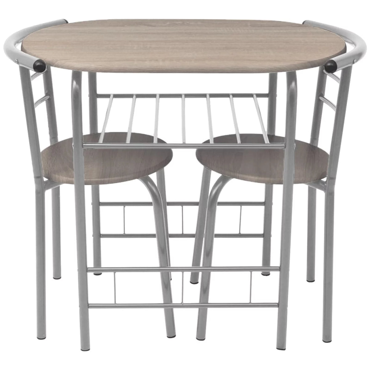 3 Piece MDF Breakfast Table with 2 Stool Chairs Iron Frame P167