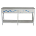 Antique White 2 Drawer Console V7302
