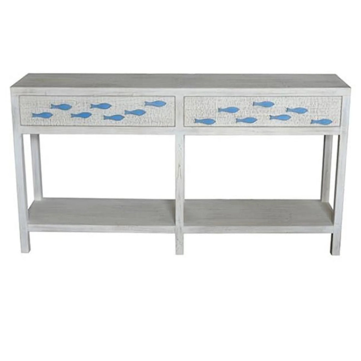 Antique White 2 Drawer Console V7302