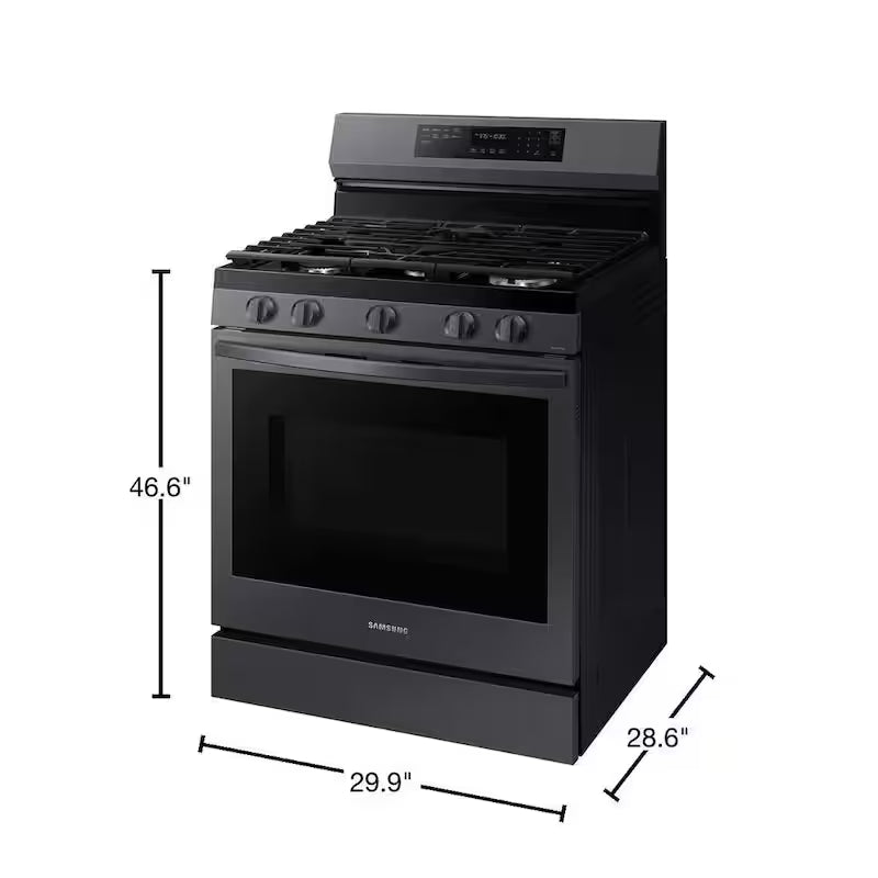 6 cu. ft. Wi-Fi Convection Gas Range with AirFry in Black Stainless Steel R499