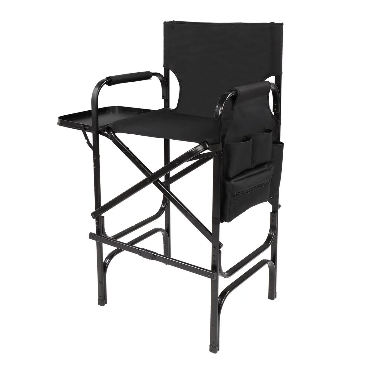 Black Folding Directors Chair with Side Table Storage Bag B8396