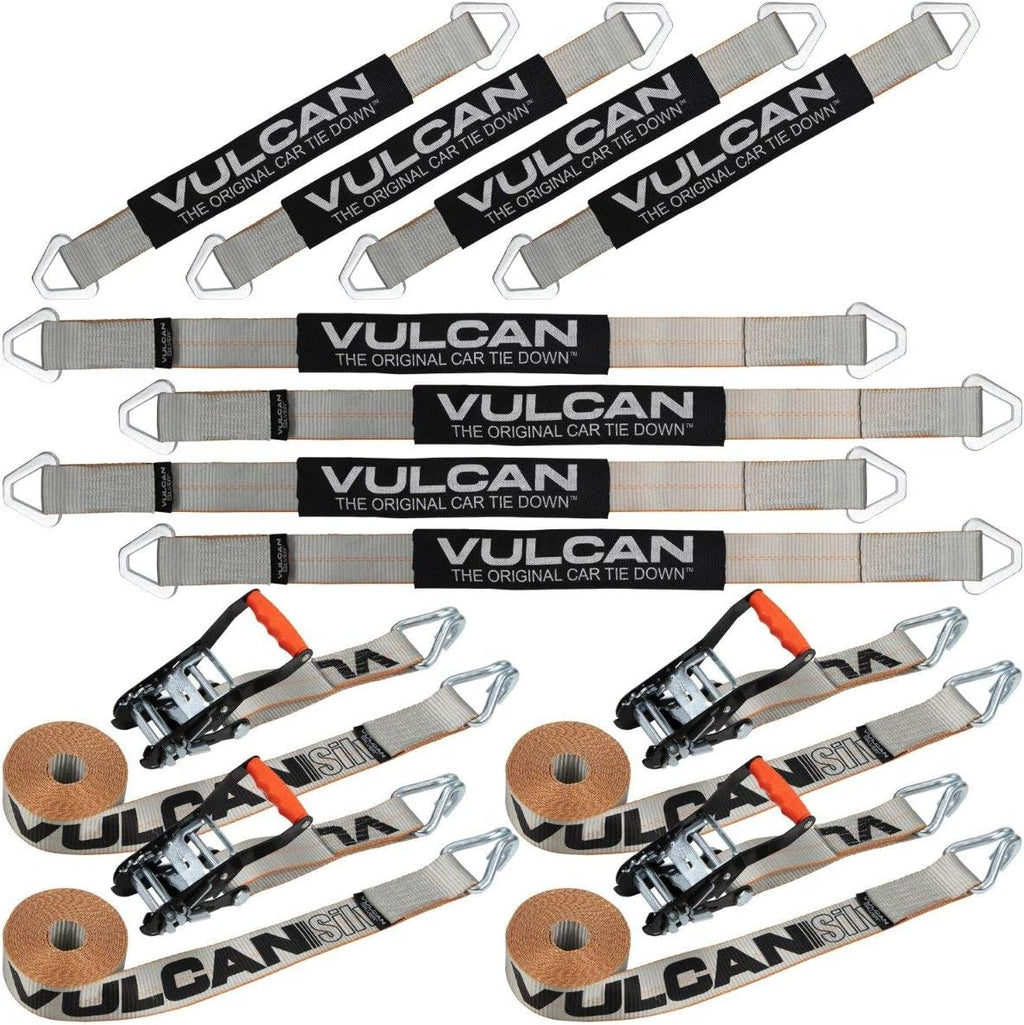 Axle Strap Tie Down Kit with Wire Hook Ratchet Straps V2558