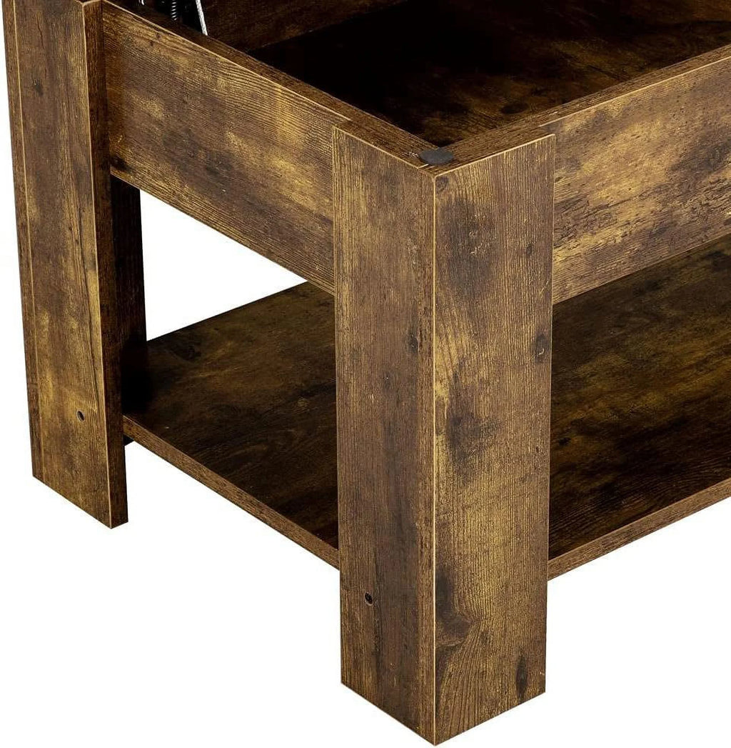 Lift Top Coffee Table with Hidden Compartment & Storage Shelf Q399
