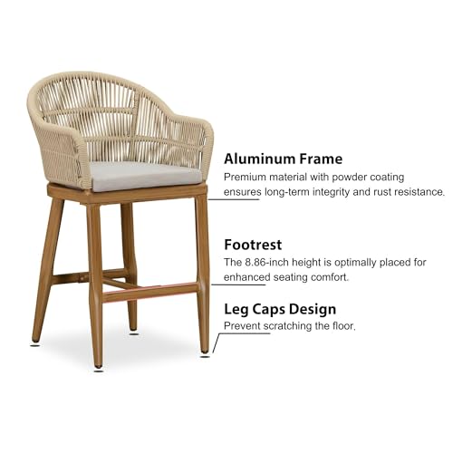 3 Pieces Outdoor Counter Height Bar Stools Set J694