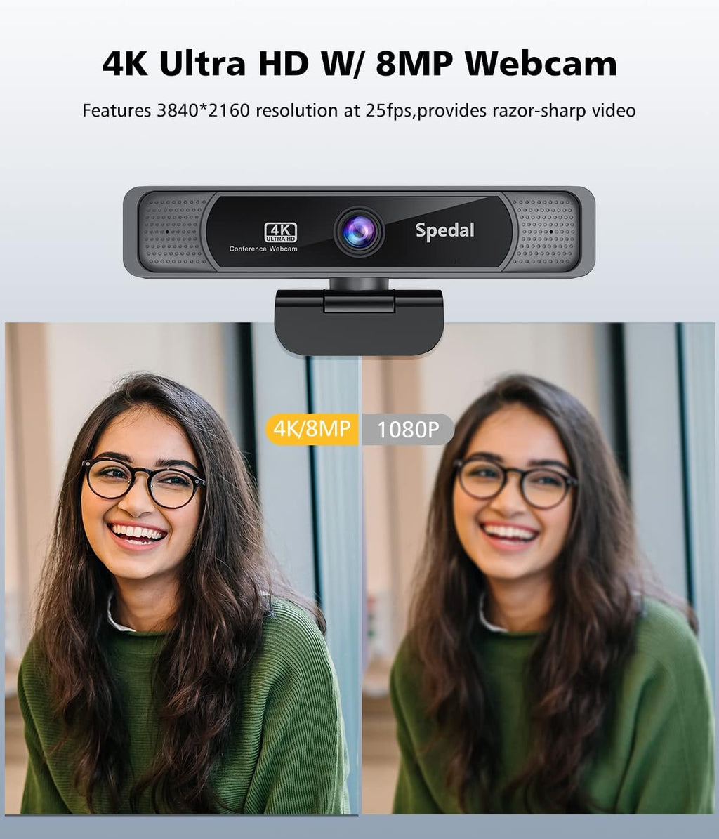 4K Wide Angle Webcam with Dual Microphones G58660