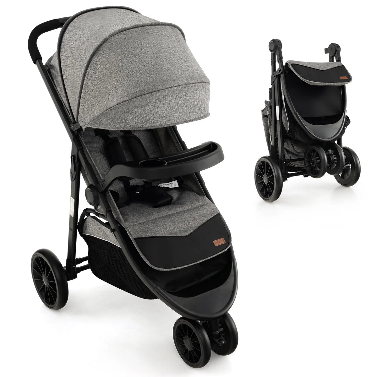 Grey Baby Jogging Stroller Travel System F726206