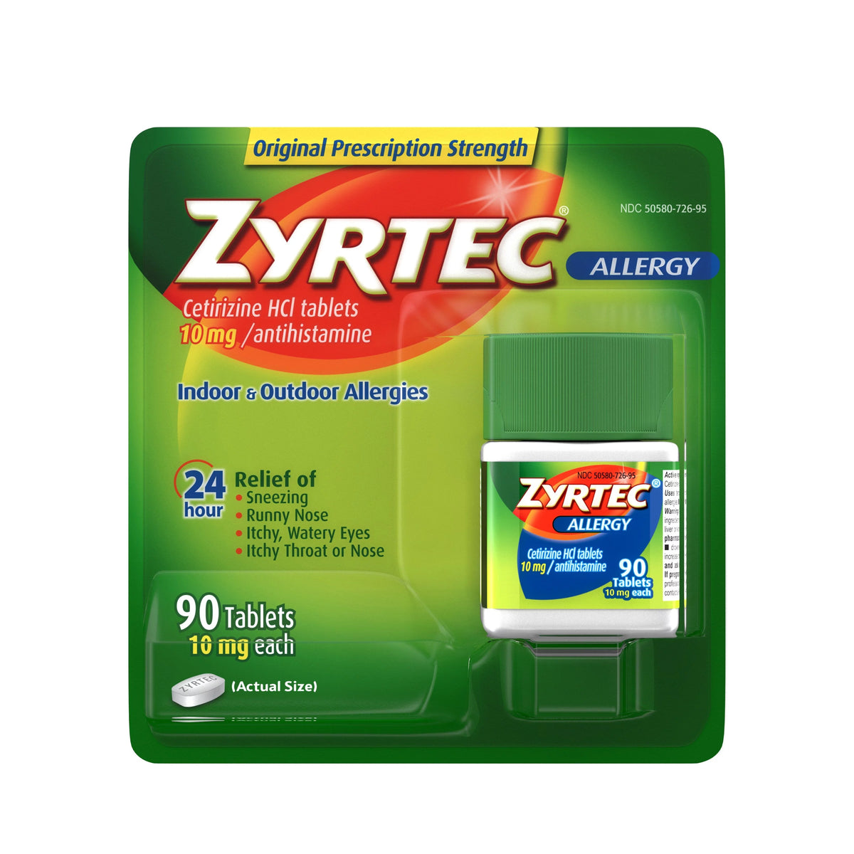 24 Hour Allergy Relief Tablets 10 mg Cetirizine Hci 90 Ct Z116822