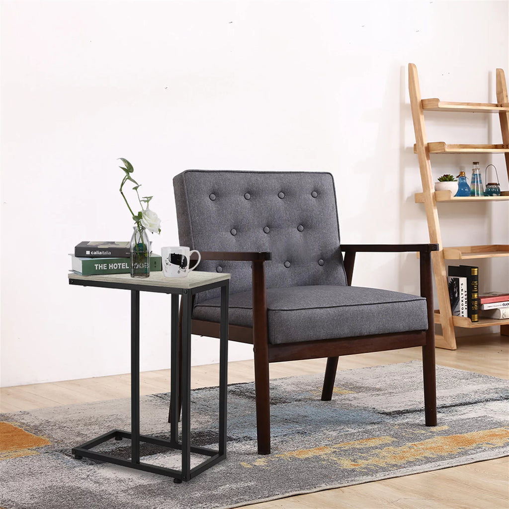 Coffee Table, Iron Sofa Accent Table Wood Grain K7892