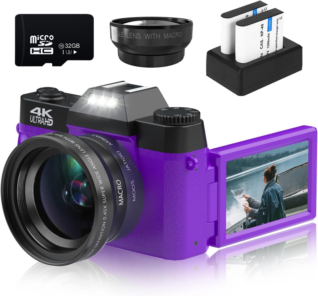 4K 48MP Digital Camera with Wide-Angle and Macro Lens C34416