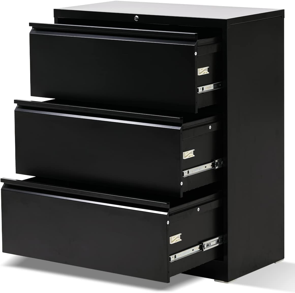 White 3 Drawer Lateral File Cabinet with Lock P677068