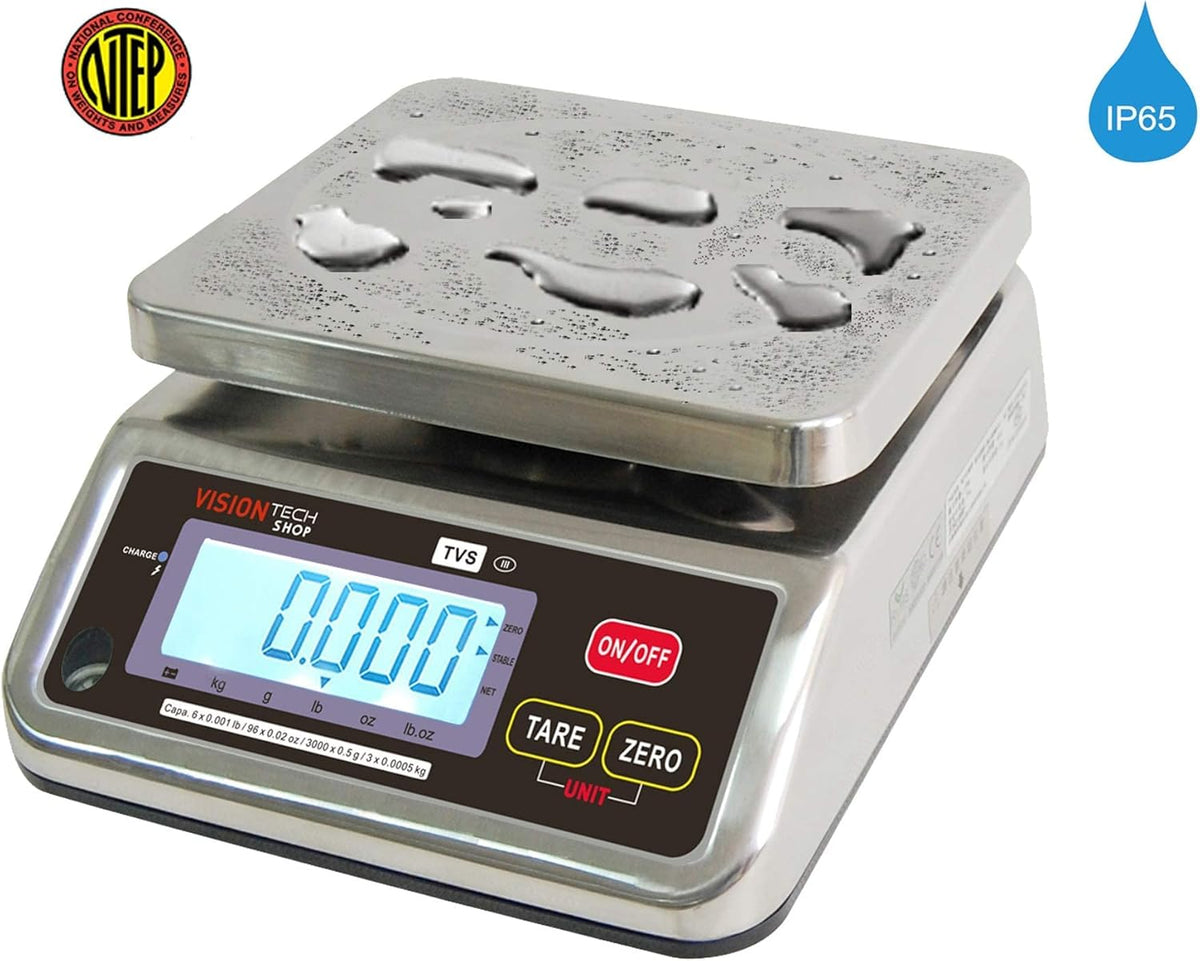 Stainless Steel Washdown Scale, 6lb Capacity J565