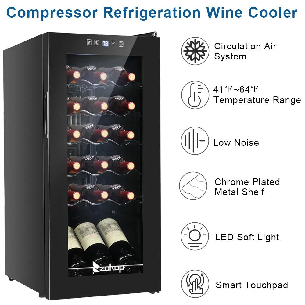 18 Bottle Compressor Wine Cooler with Digital Control J5661