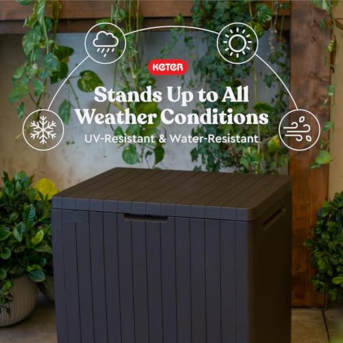 30 Gallon Resin Outdoor Storage Box and Side Table M70670